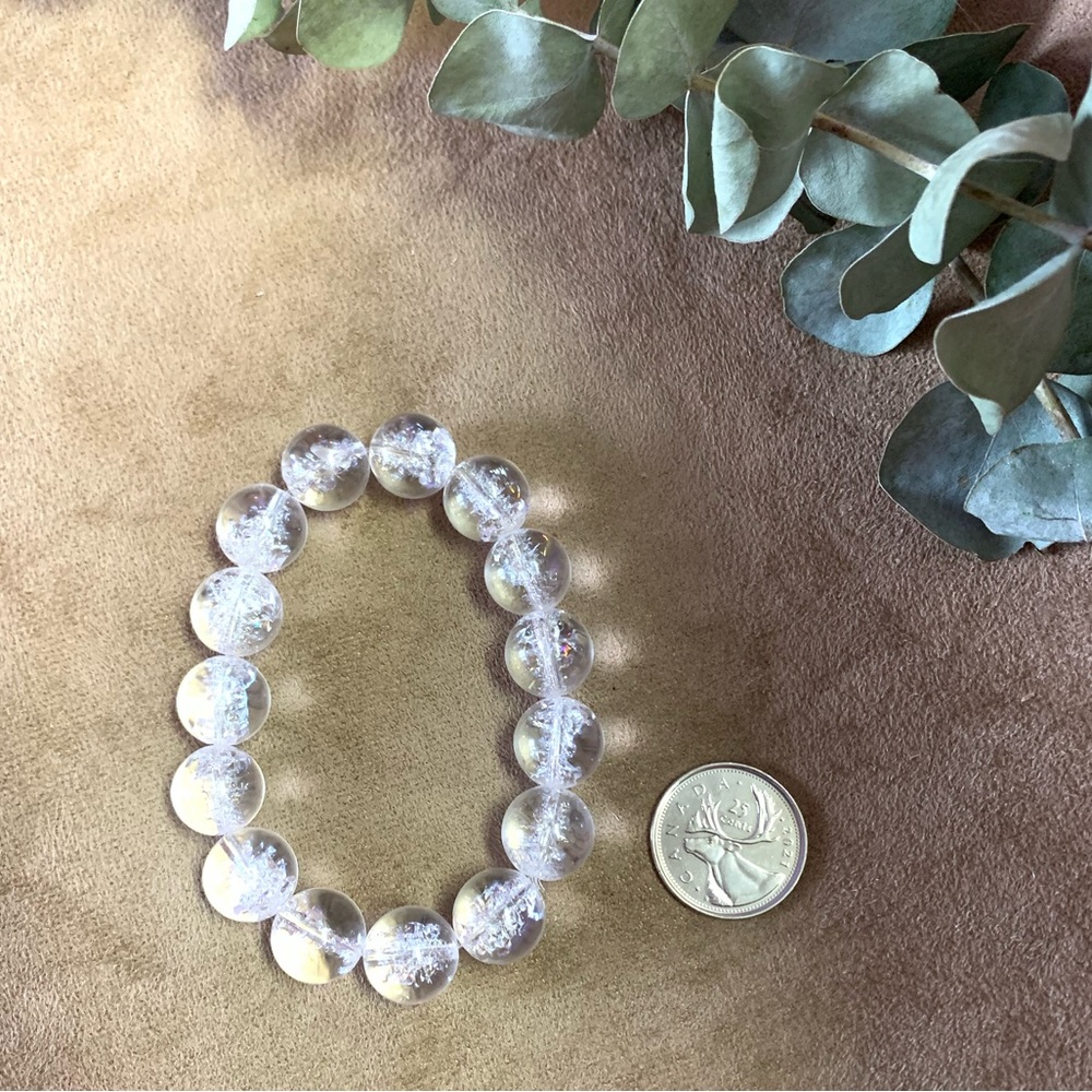 Crackle Quartz Bracelet approximately 13mm